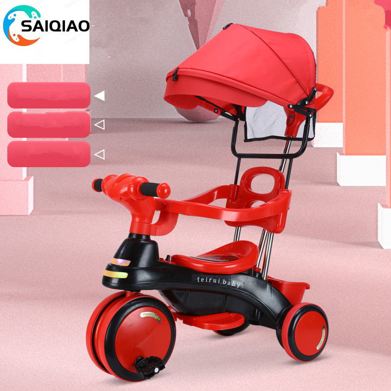 2021 Hot sale 3 wheel 4 in 1 child tricycle for kids with push handle