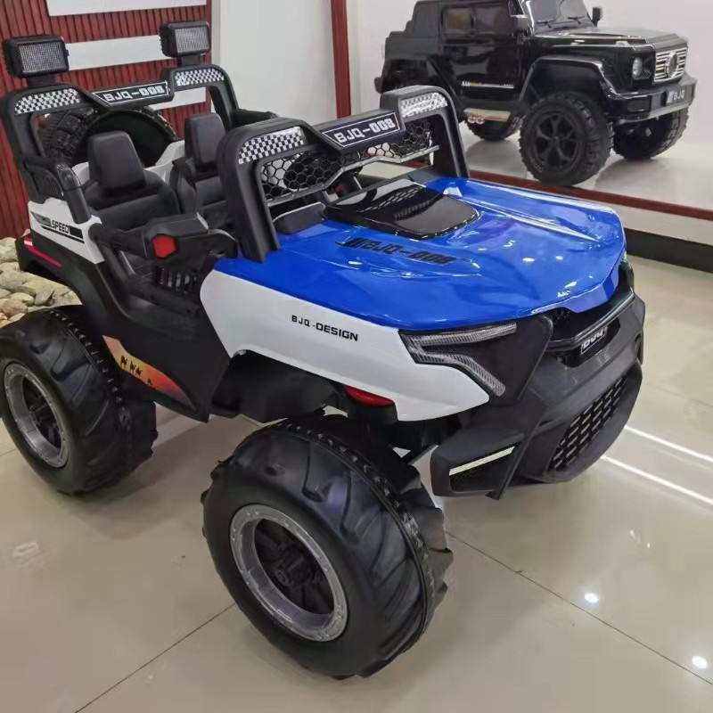 Large Children's Electric Car Two-Seater Four-Wheel Drive Buggy Remote Control Plastic Ride-On Toy for Wholesale