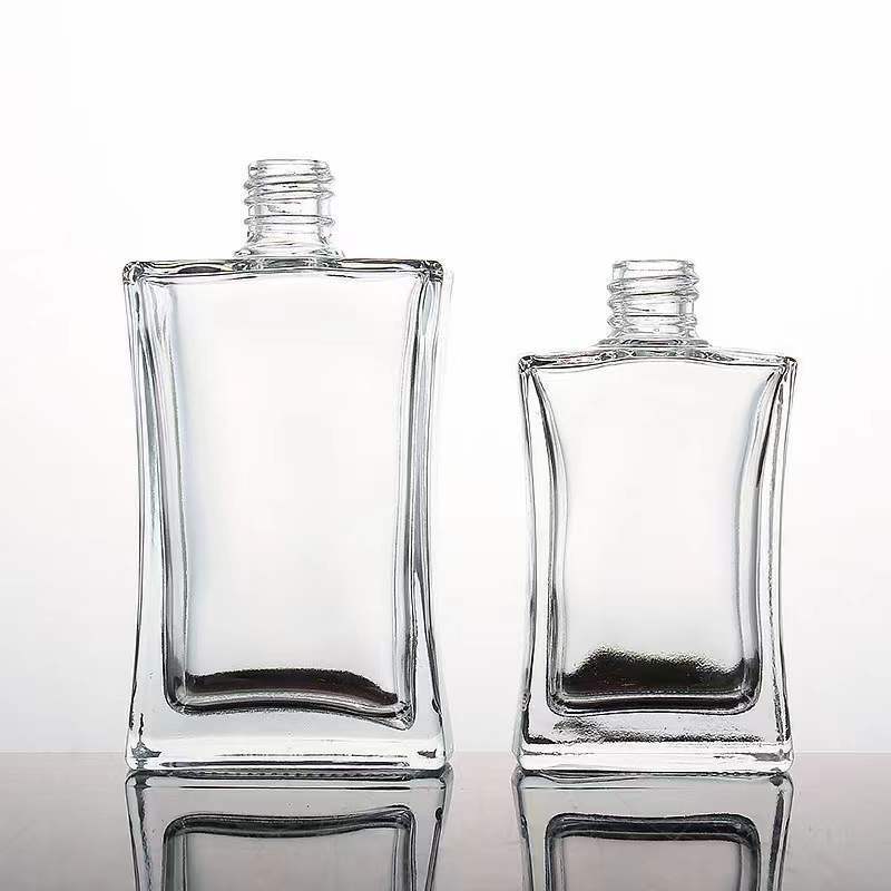 Fast delivery  15ml 30ml 50ml 100ml perfume rectangular square glass bottle with spray pump cap