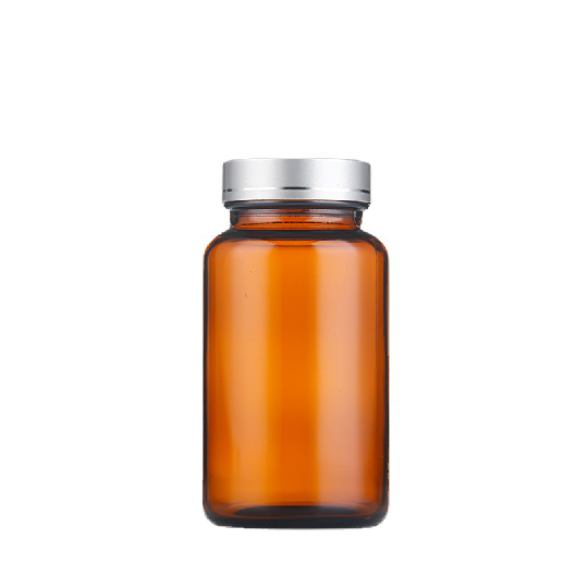 Wholesale Pharmaceutical 120ml capsules health Antique Apothecary medicine pill amber glass bottle for medicine pack jars