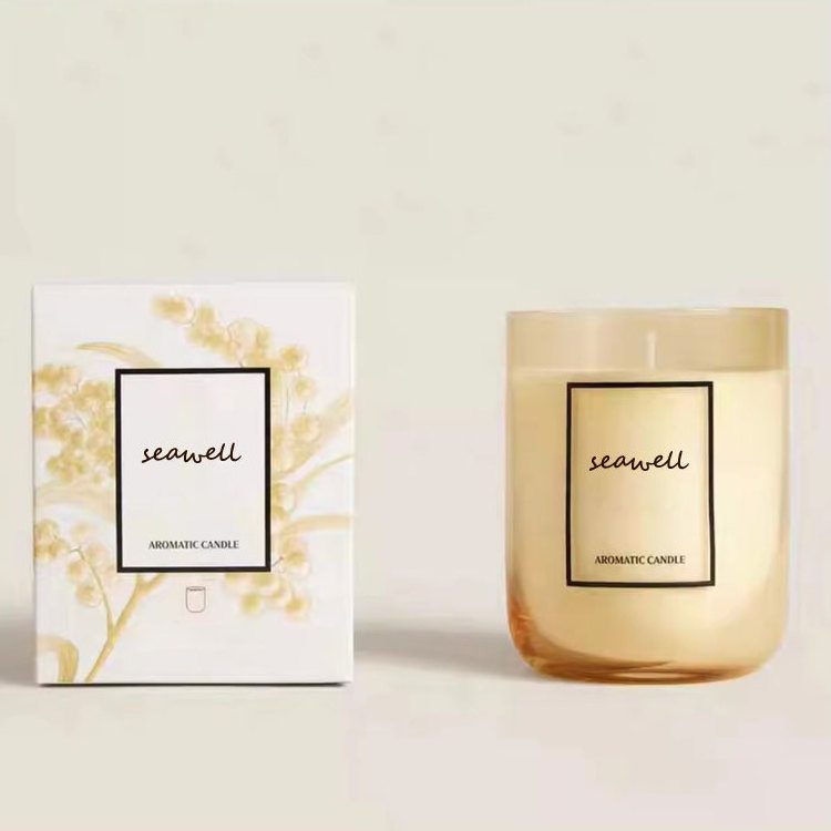 Wholesale Bulk Order Custom Label Luxury Branded Candle Aroma Customized Scented Frosted Glass Cup Candle