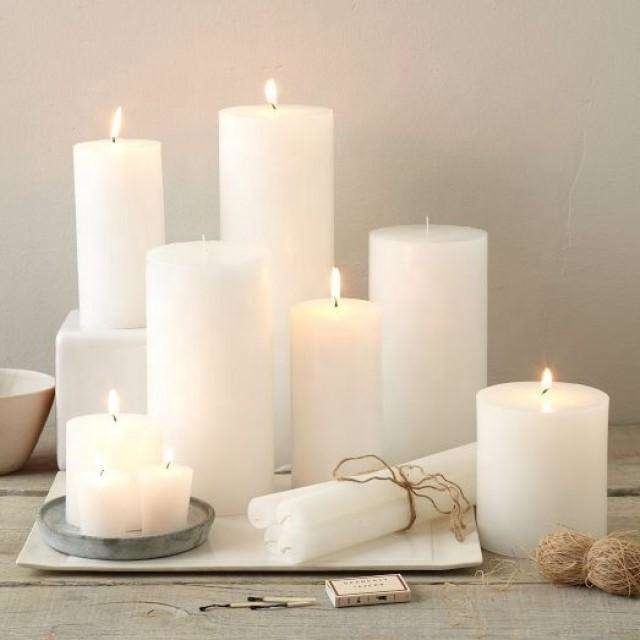 Hand Poured Premium Mega Candles Unscented White Color Round Pillar Wax Candles