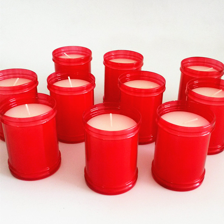 wholesale 8inch memorial windproof PVC bottle religious grave yard candle in China