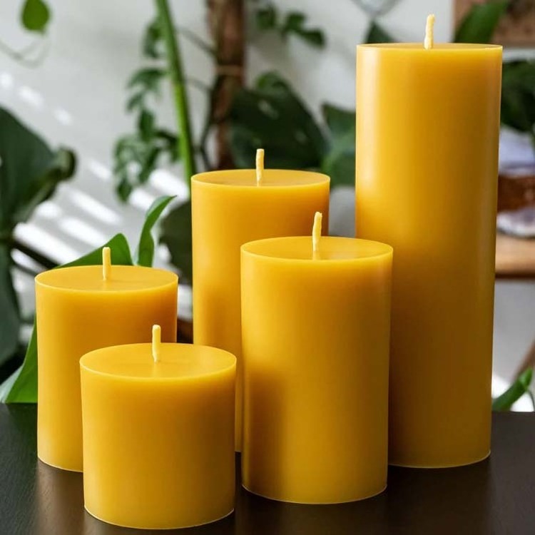 Wholesale Candle Factory Organic Beeswax Pillar Candles Scented Beeswax Bees Wax Candles