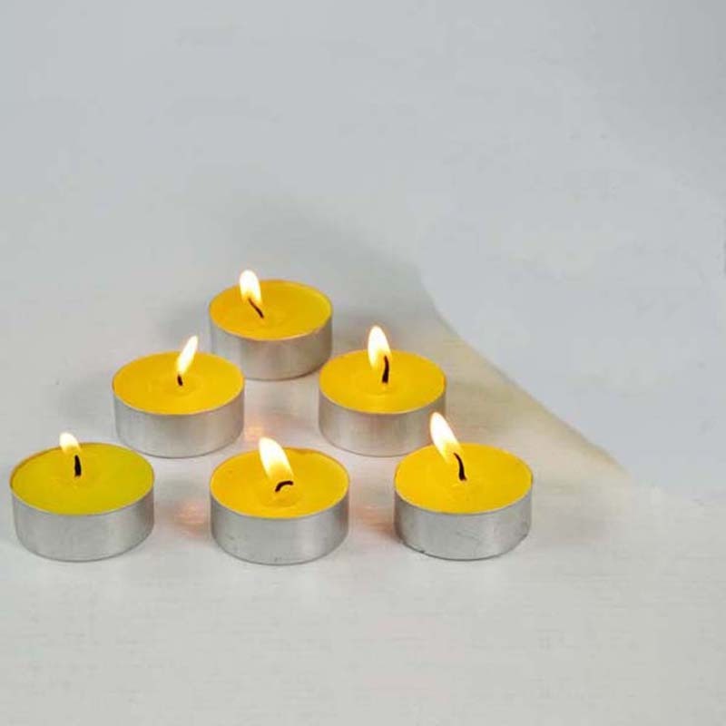 clean burning round small colourful scented tea light candle