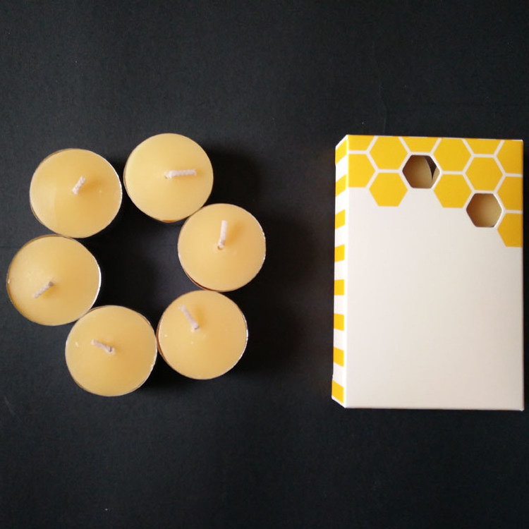 Handmade 100% natural unscented beeswax tealight candles with tealight candles cup