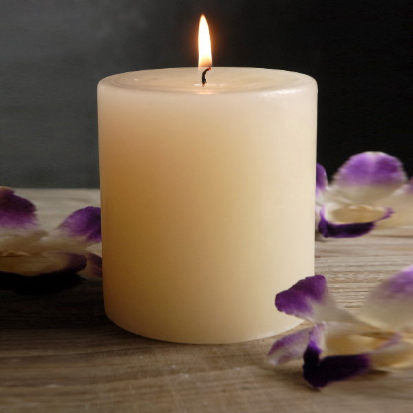 real flame natural wax long burning time giant pillar candle