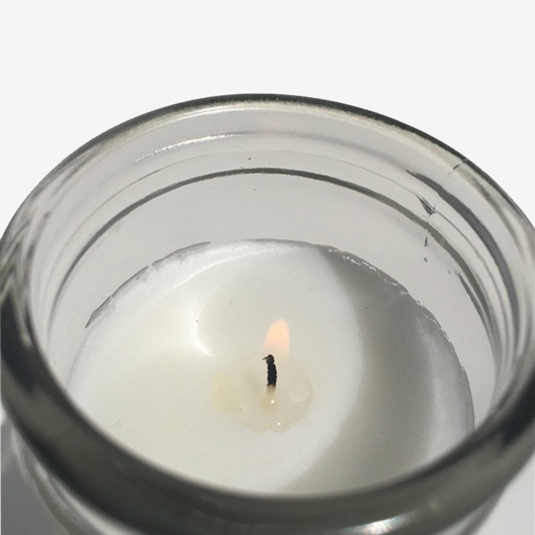 Paraffin Wax Novena Vigil Clear plain Glass Jar 5 to 7 Day White Candle for church