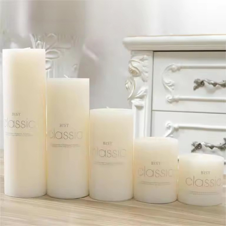 Wholesale Luxury Roman Extra Large Long Tall 40 Cm White Pillar Candles