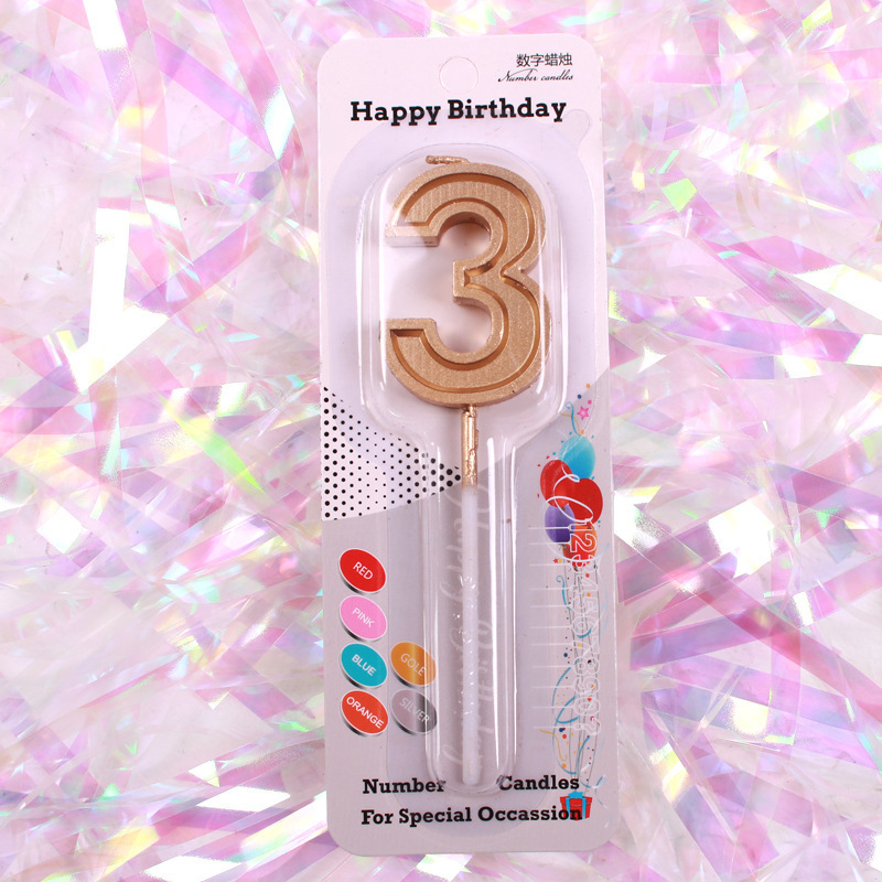 Hotsale unique big Gold number birthday cake candle for decoration