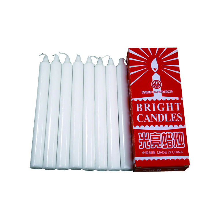 20 years candle factory wholesale cheap crystal wax white bright stick candle with 70% paraffin and 30% palm wax