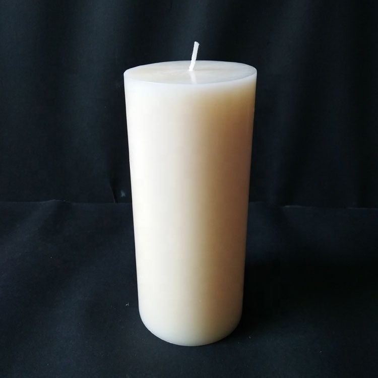 Hand Poured Premium Mega Candles Unscented White Color Round Pillar Wax Candles