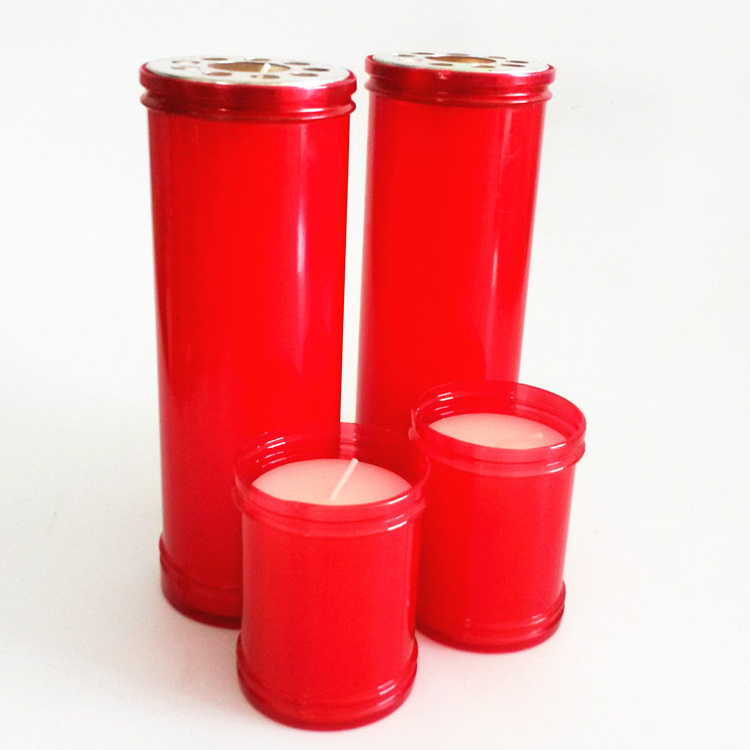 wholesale 8inch memorial windproof PVC bottle religious grave yard candle in China