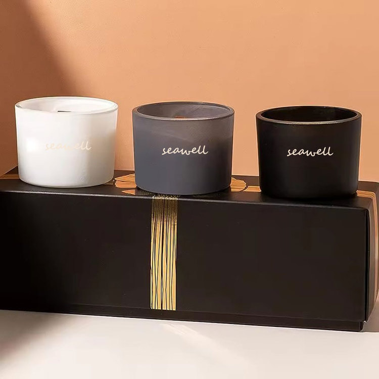 Seawell factory cheap home decor relaxing vanilla scented candles pack of 3 gift set