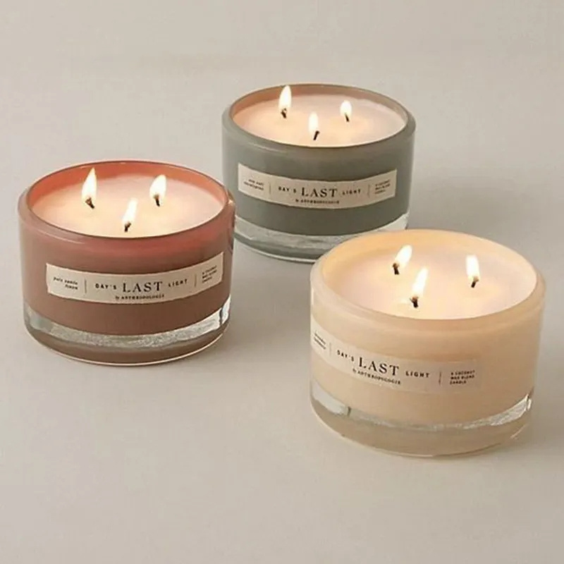 Luxury Wholesales soy candles Glass with 3 Wicks scented candles private label wholesale candles jars