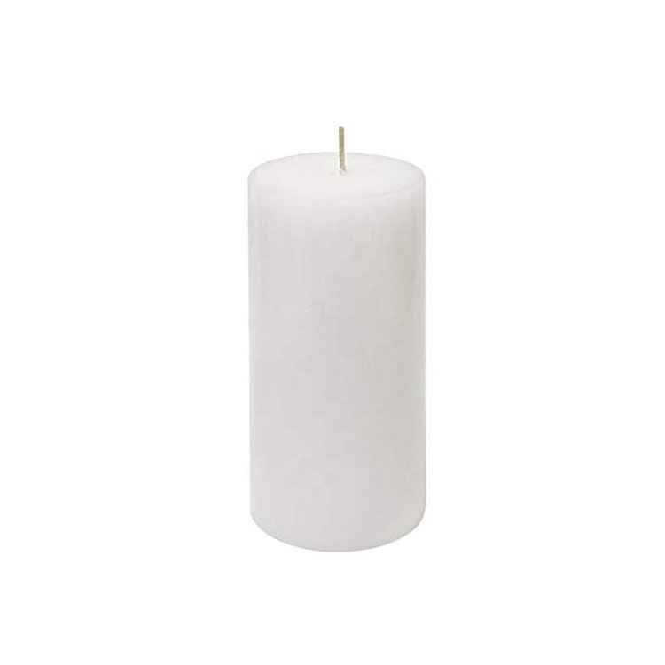 Hand Poured Premium Mega Candles Unscented White Color Round Pillar Wax Candles