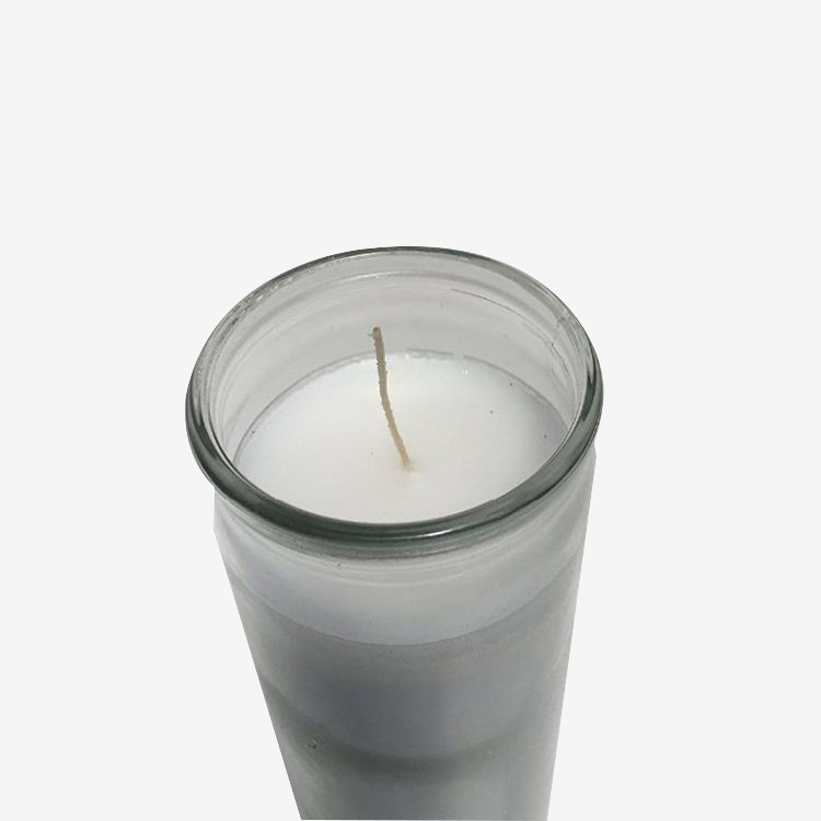 Paraffin Wax Novena Vigil Clear plain Glass Jar 5 to 7 Day White Candle for church