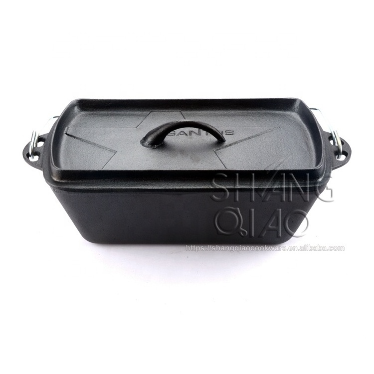 33x16.7 cm Rectangular Cast Iron Casserole Cast Iron Bread Loaf Maker with cover cast iron Lasagna Pan