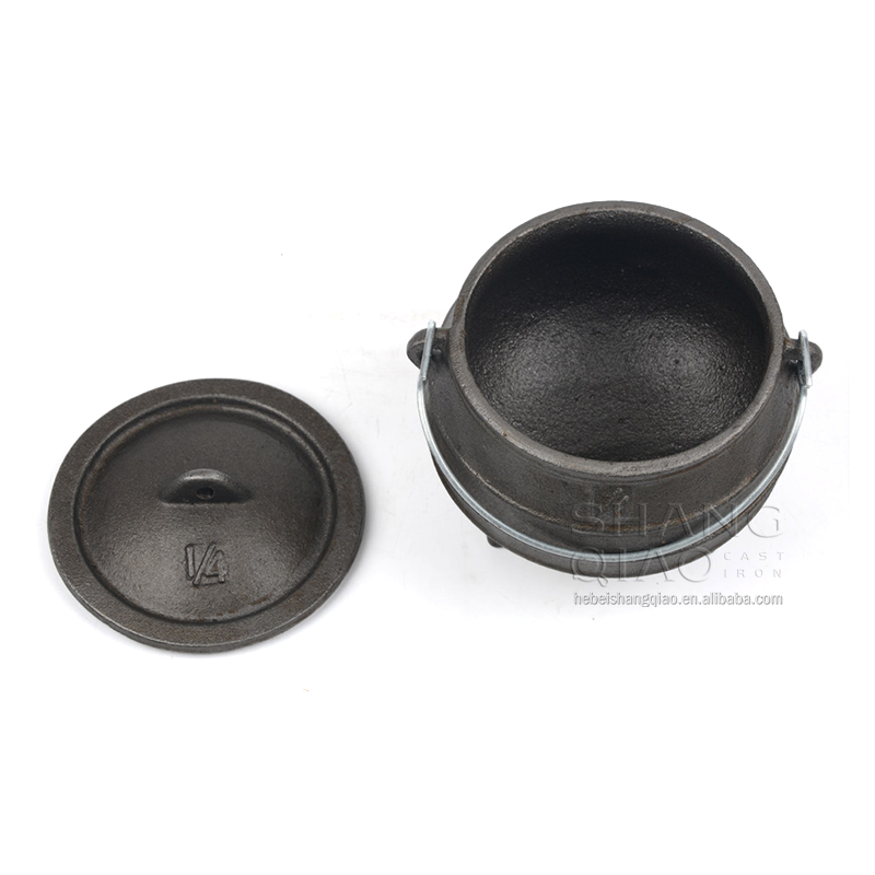 Three Legs  Camping Cookware Vegetable Oil Coating Cast Iron African Potjie Pot For Campfire