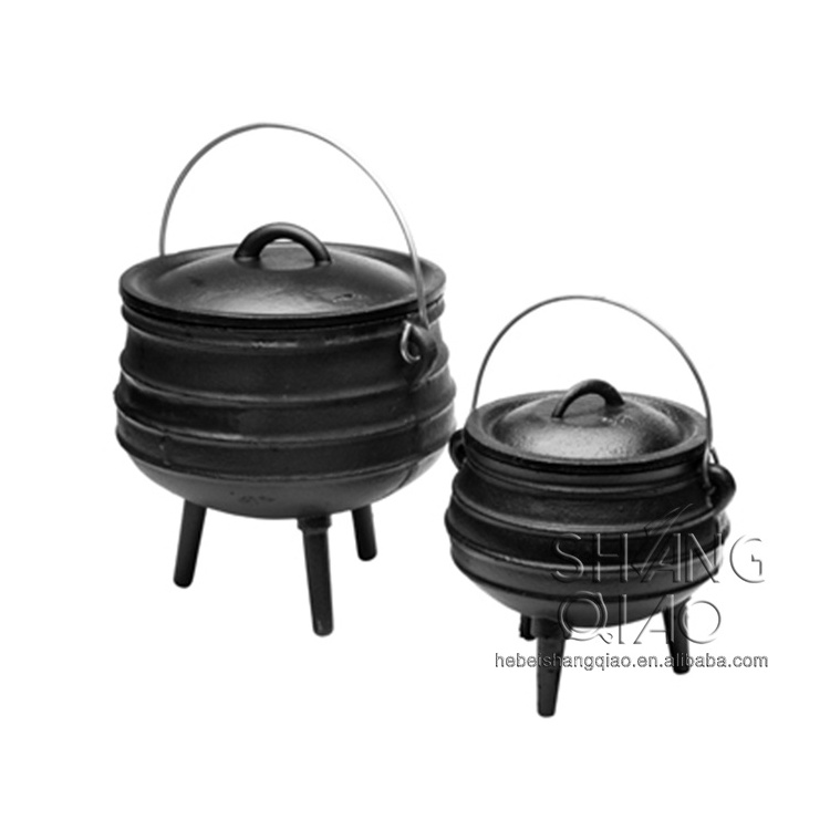 Wax Coating South Africa 3 Leg Cast Iron Pot Cast iron Potjie Pot with Three Legs Cauldron