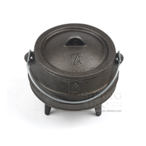 Three Legs  Camping Cookware Vegetable Oil Coating Cast Iron African Potjie Pot For Campfire