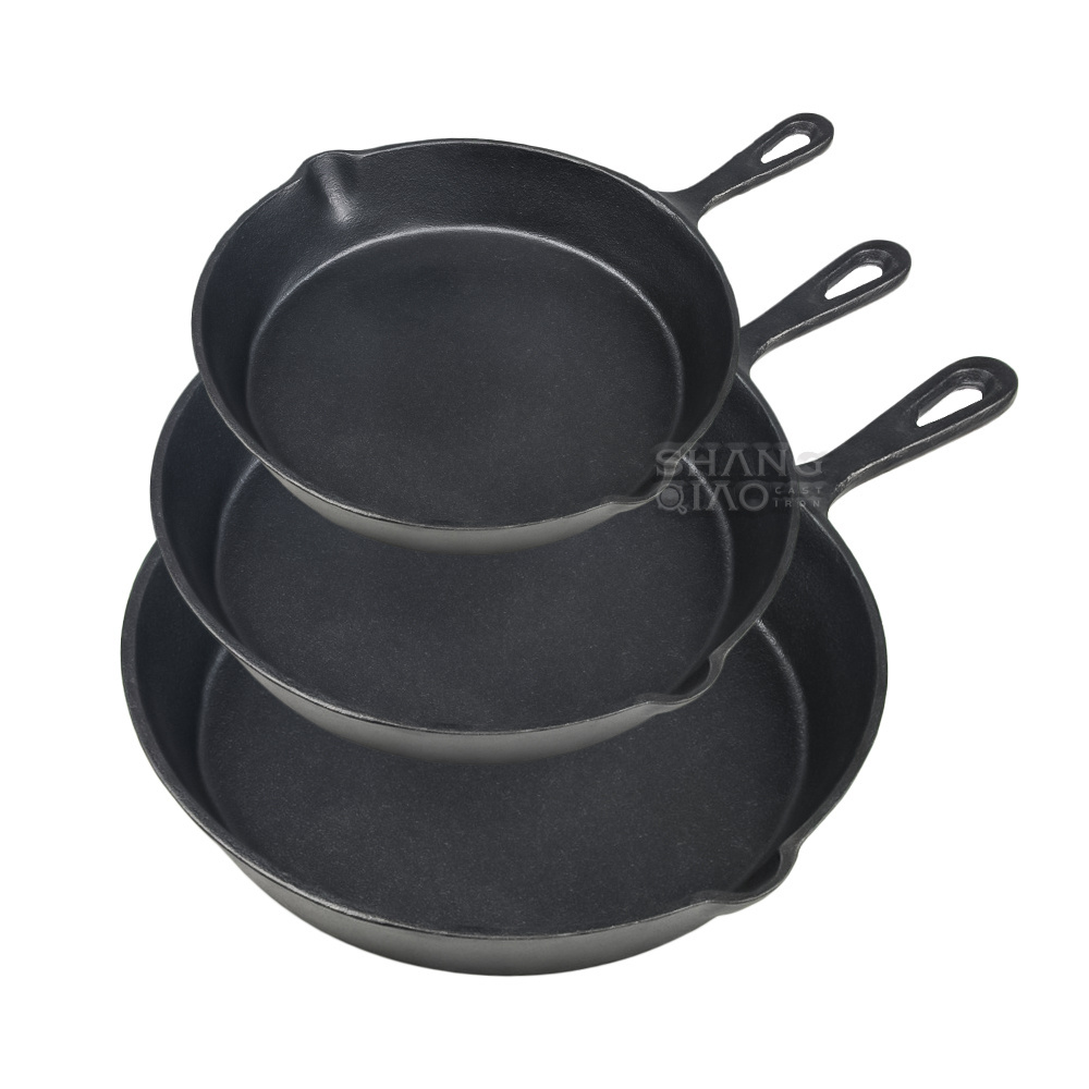 3 Pieces Cast Iron Frying Pans Pre Seasoned  Cast Iron Pan Cookware Cast Iron Skillet Set