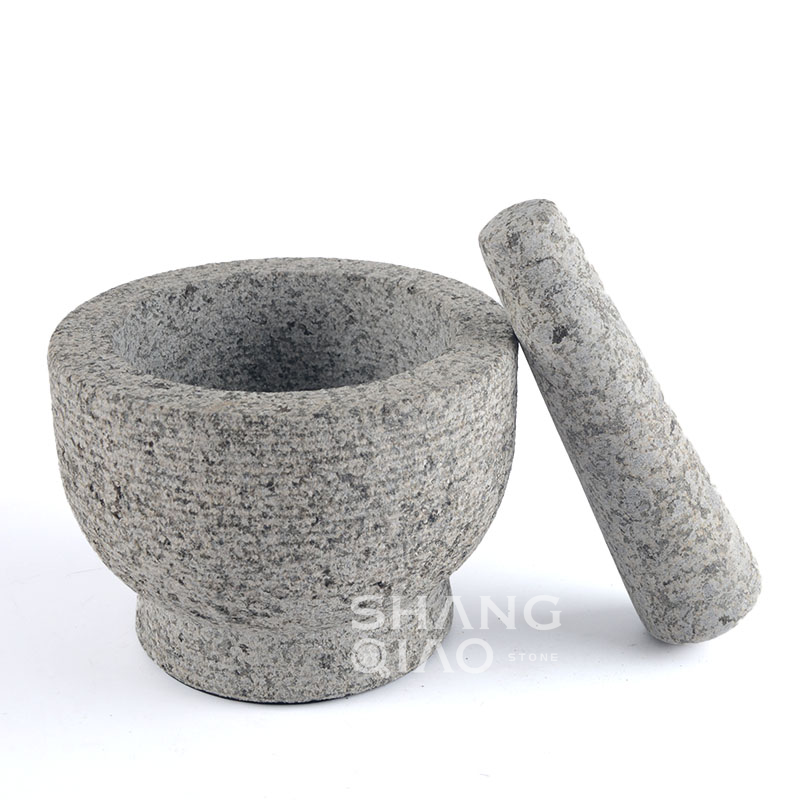 Natural Stone Grinder Large Granite Mortar and Pestle for Spices Condiments