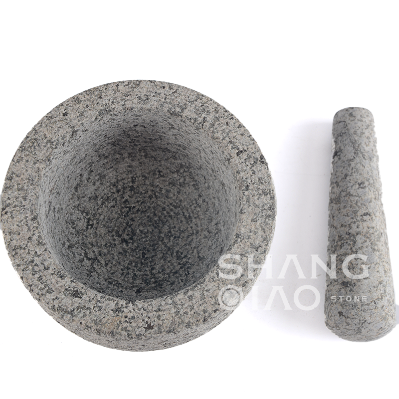 Natural Stone Grinder Large Granite Mortar and Pestle for Spices Condiments