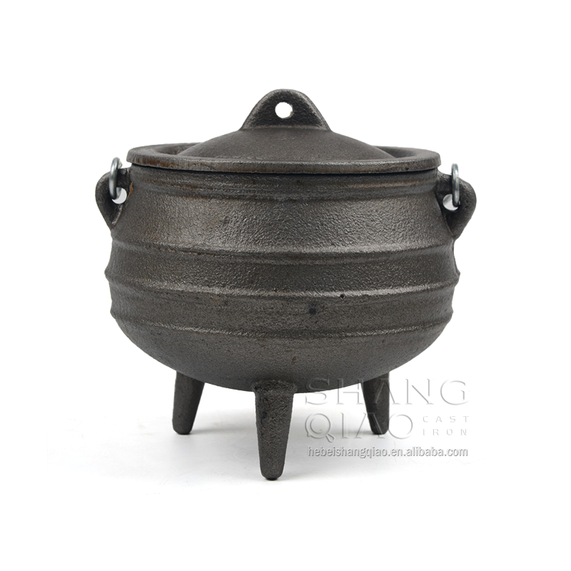 Three Legs  Camping Cookware Vegetable Oil Coating Cast Iron African Potjie Pot For Campfire