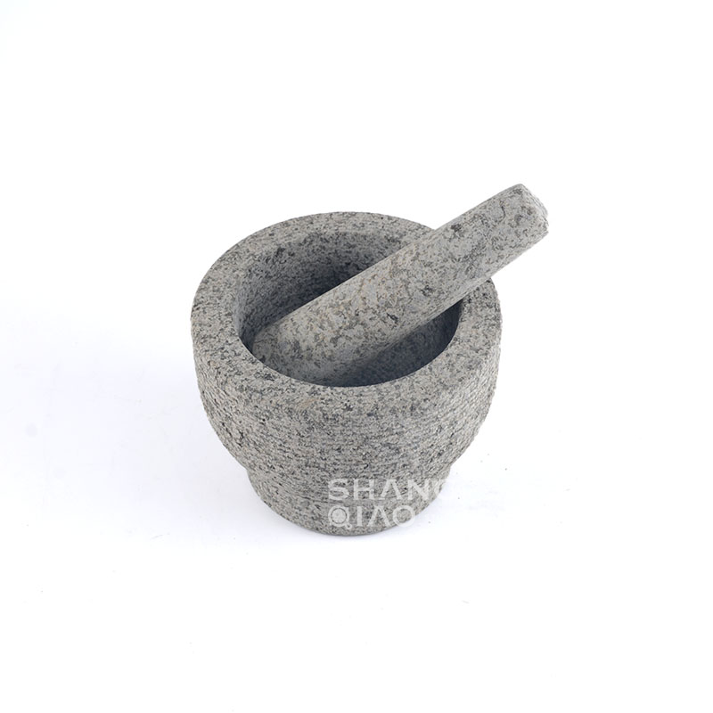 Natural Stone Grinder Large Granite Mortar and Pestle for Spices Condiments