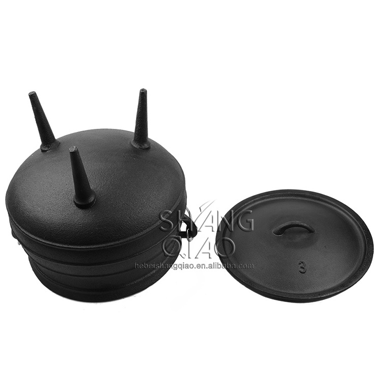 Wax Coating South Africa 3 Leg Cast Iron Pot Cast iron Potjie Pot with Three Legs Cauldron