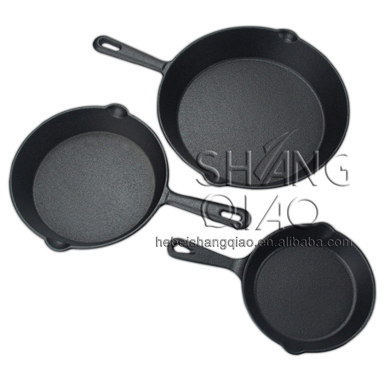 3 Pieces Cast Iron Frying Pans Pre Seasoned  Cast Iron Pan Cookware Cast Iron Skillet Set