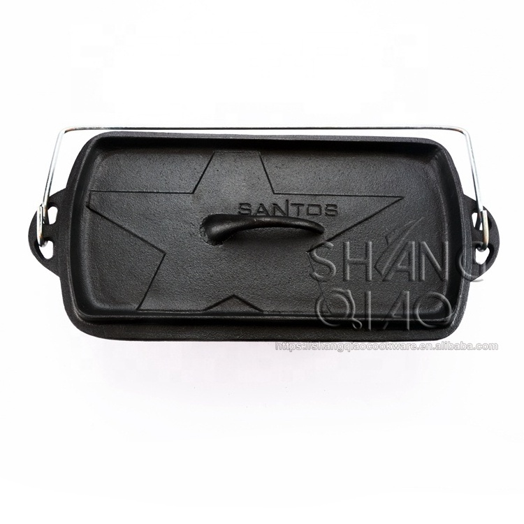 33x16.7 cm Rectangular Cast Iron Casserole Cast Iron Bread Loaf Maker with cover cast iron Lasagna Pan