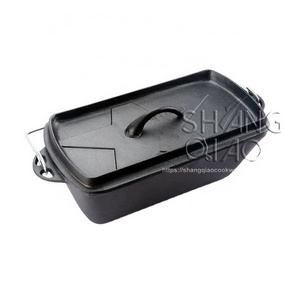 33x16.7 cm Rectangular Cast Iron Casserole Cast Iron Bread Loaf Maker with cover cast iron Lasagna Pan