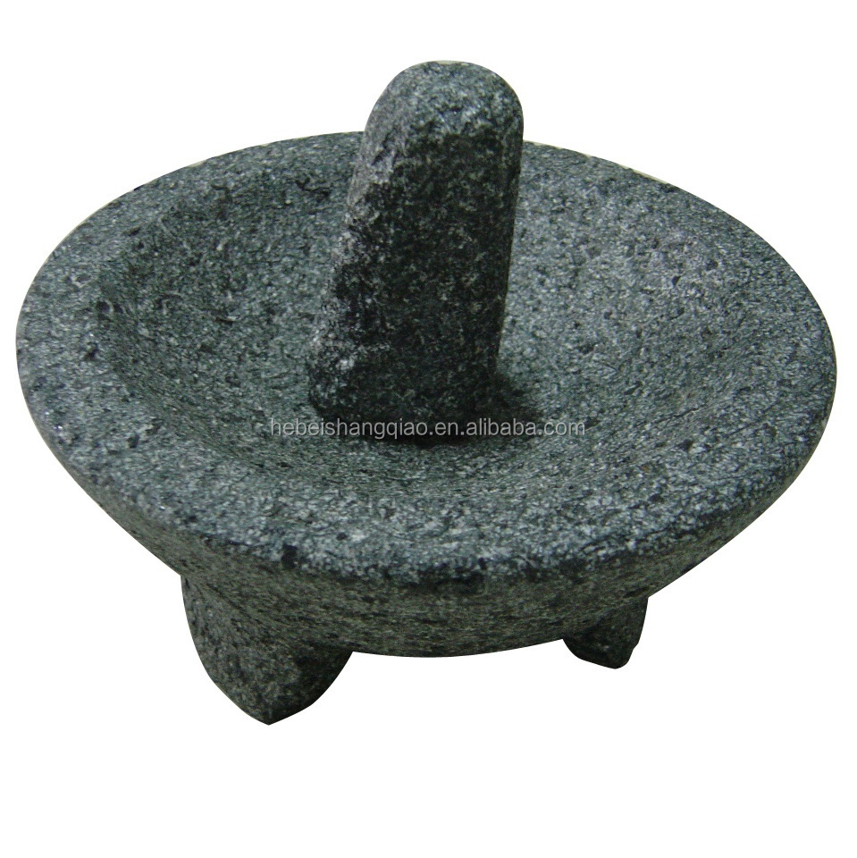 Herb & Spice Tools White Box or Color Box Mortars & Pestles Mexican Style Granite Molcajete and Tejolote 1000sets Natural