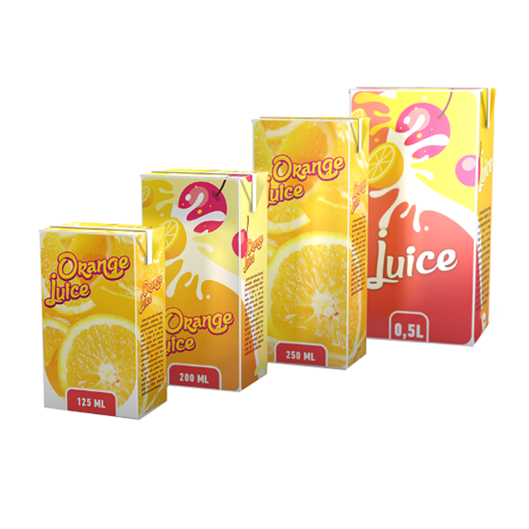 Milk carton juice carton made in China 125ml - 1000ml aseptic packaging materials