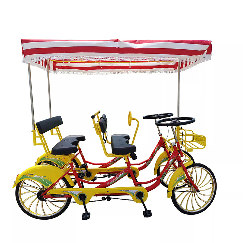 2023 new model 2 person surrey bike 4 person pedal quadricycle 6 person touring bike tandem bicycle for family