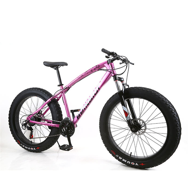 Top quality 4.0 fat tire bikes 26 inch steel full suspension fork disc brake snow mountain bike 26*4.0 snow bike fat bicycle 29