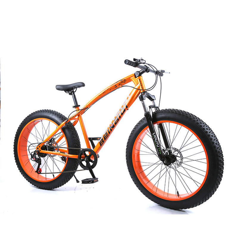 Top quality 4.0 fat tire bikes 26 inch steel full suspension fork disc brake snow mountain bike 26*4.0 snow bike fat bicycle 29