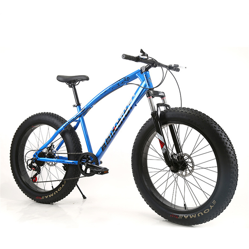 Top quality 4.0 fat tire bikes 26 inch steel full suspension fork disc brake snow mountain bike 26*4.0 snow bike fat bicycle 29