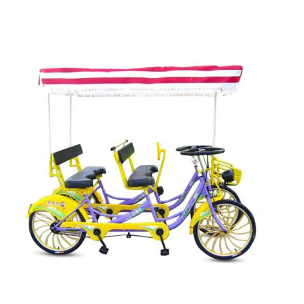 New Thickened Square Steel Body Bicycle 4 Person Tandem Bicycle four Seat Bike For Family multi person tandem bike