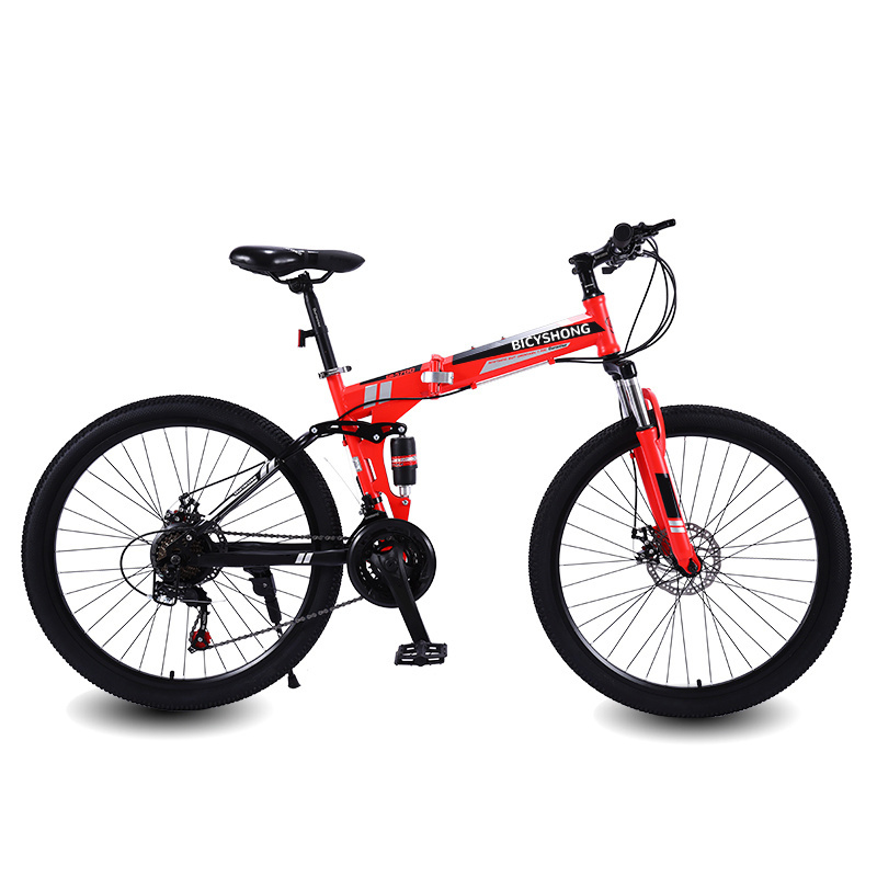 Hot Selling Cheap price Customized Steel Full Shocking proof Frame 21 speed Cycling 26 inch 27.5 inch 29 inch Folding Bike