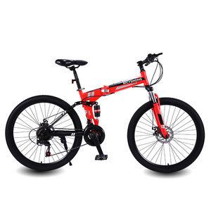 Hot Selling Cheap price Customized Steel Full Shocking proof Frame 21 speed Cycling 26 inch 27.5 inch 29 inch Folding Bike