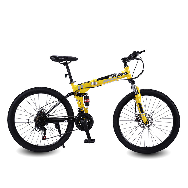 Professional Supplier Folding Mountain Bike Double Absorber Disc Brake 26 inch 21 Speed bycycleSoft-Tailed MACCE Mountain Bikes