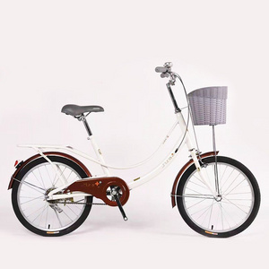 Classic vintage chrome women's racing road korean bike with basket for women bicicleta de mujer para la ciudad aluminio 24 lady