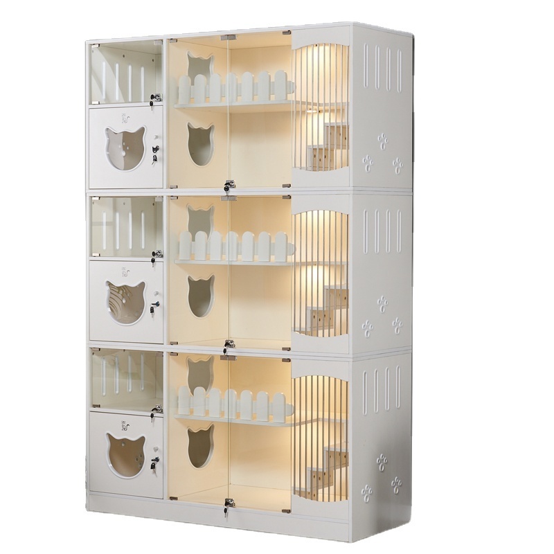 Cat Villa Animal Veterinary Supply Small dog hotel Cat hotel Wooden Material Cat Cage Display Cage