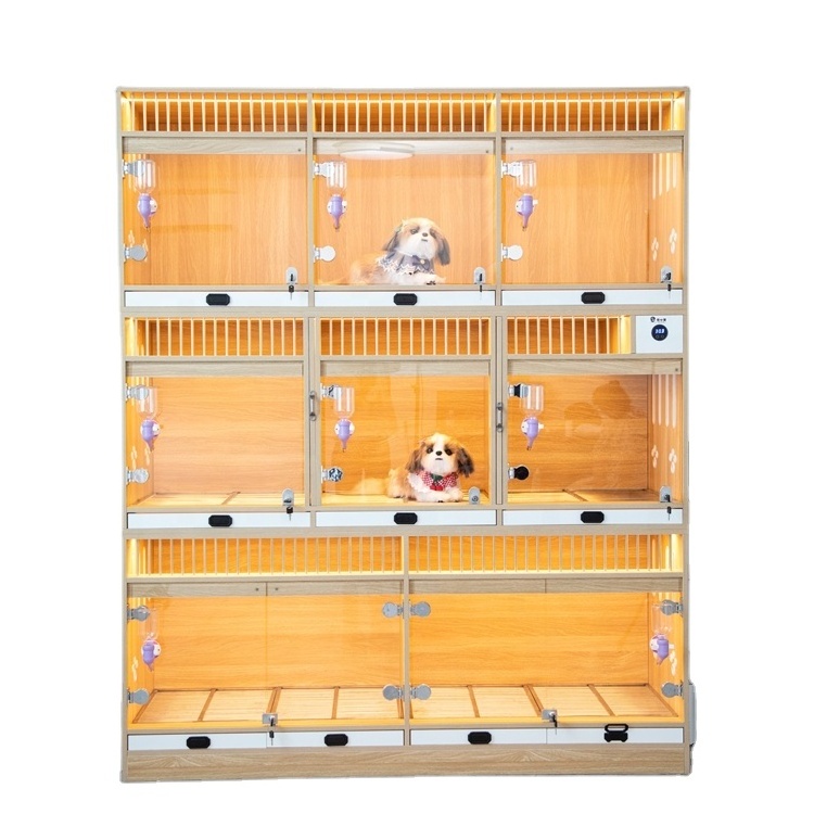 2023 Hot Sale Pet Hotel Pet Store Luxury Solid Wood Dog Selling Board Kennel Multiple Apartment Dog House Kennel