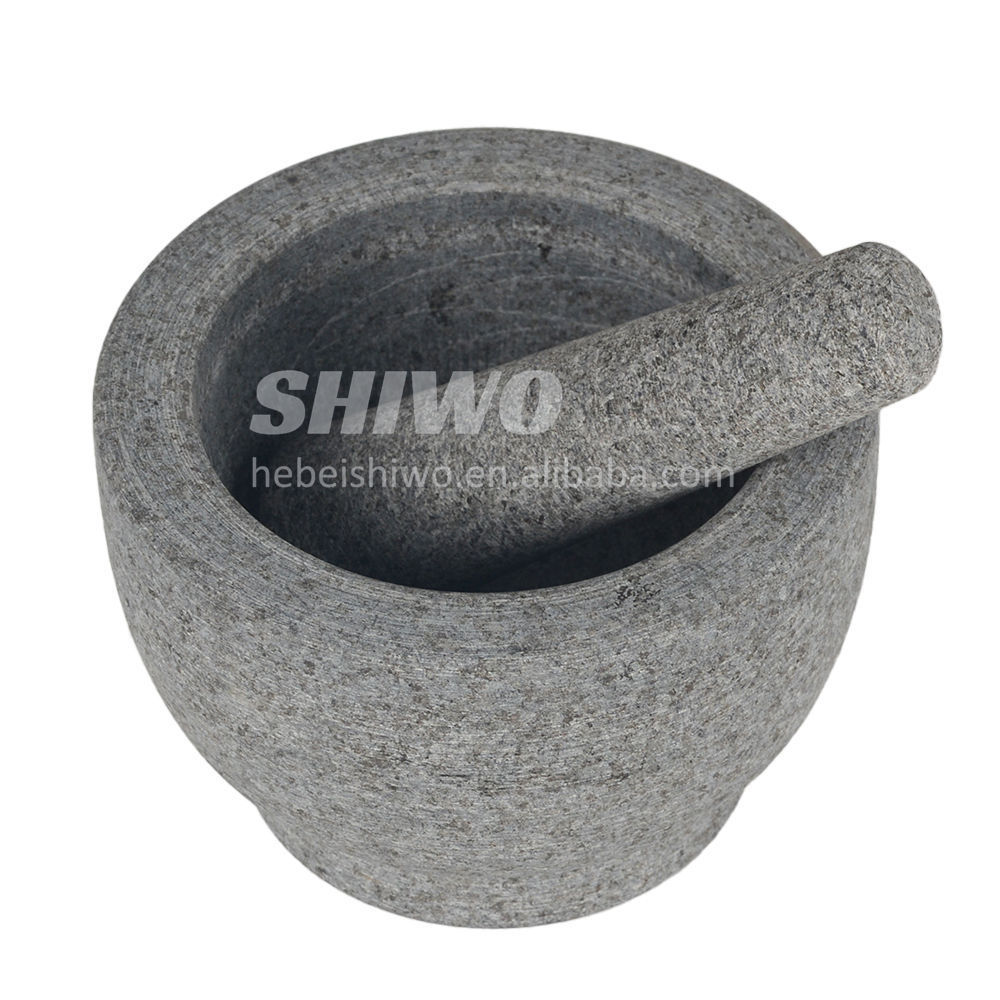 Large Capacity Unpolished Granite Bowl,Stone Grinder Bowl for Grinding Herbs Spices, Granite Mortar and Pestle