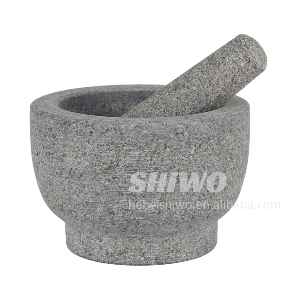 Large Capacity Unpolished Granite Bowl,Stone Grinder Bowl for Grinding Herbs Spices, Granite Mortar and Pestle