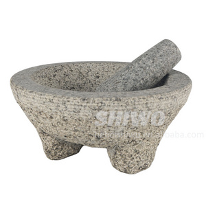 Heavy & Durable ,Molcajete de Piedra Natural Volcanica Stone ,Professional Granite Molcajete Mortar and Pestle Stone Grinder